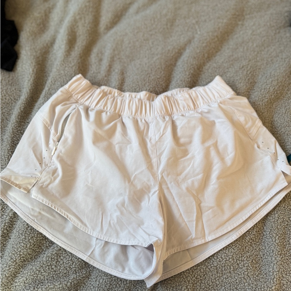 Old Navy White Athletic Shorts with Elastic Waist